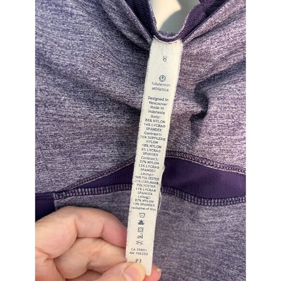 Lululemon Purple Gray Space Dye Racerback Pullover Gym Yoga Tank SZ 8 - Picture 4 of 7